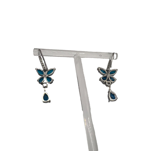 Anna Zuckerman Blue Sapphire Stone Chandelier Earrings - Picture 3 of 3